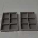 Jewelry Organizer Trays, Stackable Necklace Ring Jewelry Organizer Trays,2PCS Display Jewelry Tray for Drawers Ring Earring Necklace Bracelet Storage Box (Grey-6 Grid Tray)