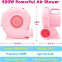 Air Blower, 520W 0.7HP Bounce House Blower for Inflatables