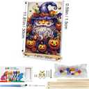 HeeBenor Halloween Paint by Numbers Kit for Adults with Frame, Pumpkin Gnome Paint by Number with Easel, DIY Halloween Gnome Adult Paint by Number Kits on Canvas Framed 8x12 Inch for Home Wall Decor
