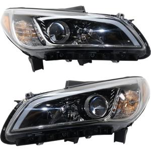 2pcs Driver Passenger Side Clear Lens W/Bulb Headlamp for HYUNDAI for Sonata 2015-2017 2 Headlights with Daytime Running Light Composite-Type HY2502201 92101C2050