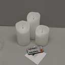 LUSHARBOR Flameless Candles with Remote, Battery Operated Wax LED Flickering Candles - Set of 3 (White) with Timer for Home Decor, Perfect for Christmas Party White