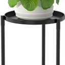 LASZOLA Metal Large Plant Stand for Indoor Plants, Morden Corner Plant Holder Rack, Sturdy Vertical Single Flower Shelf for Living Room Bedroom Patio Garden Balcony, Black