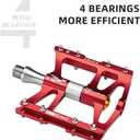 ROCKBROS 4 Bearings Mountain Bike Pedals MTB Padals Platform Flat Bike Pedals Aluminum Alloy 9/16"