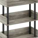 Furinno Rata 3-Tier Industrial Multipurpose Flat Base Shelf Display Rack, Marble White