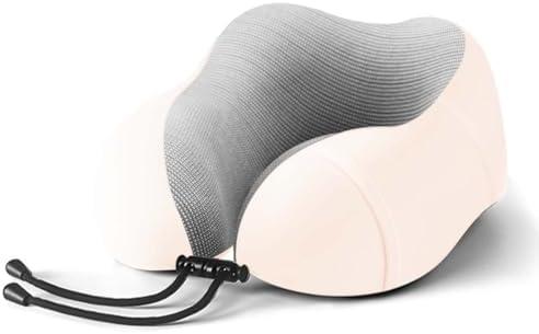 Neck Pillow for Traveling,Premium Memory Foam Travel Neck Pillow for Airplane,Soft Smooth & Breathable Cover,Adjustable Headrest Sleep Flight Pillow for Plane,Car,Office and Home,Light Pink