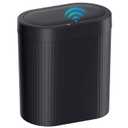5 Gallon Bathroom Garbage Can with Lid, Automatic Motion Sensor Black Garbage Can, Touchless Slim Waterproof Garbage Bin for Kitchen, Bedroom, Office, and Bathroom