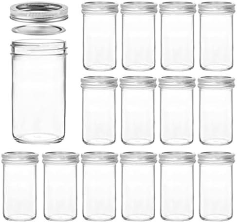 VERONES Mason Jars 12 OZ, 14 pcs Canning Jars Jelly Jars With Regular Lids, Ideal for Jam, Honey, Wedding Favors, Shower Favors