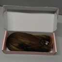 Ponytail Extension - 10" Short Claw Clip in Ponytail Hair Extensions Messy Bun Hair Piece Natural Soft Synthetic Straight Pony Tail Hair Pieces for Women - Chocolate Brown with Highlights