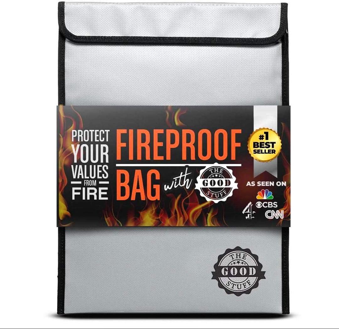 Fireproof Document Bag Legal Size: 15" x 11" [2000F UL Certified] Protect Birth Certificates, Contracts, Legal Papers, Cash, and Other Valuables - Water and Fire Resistant File Bags