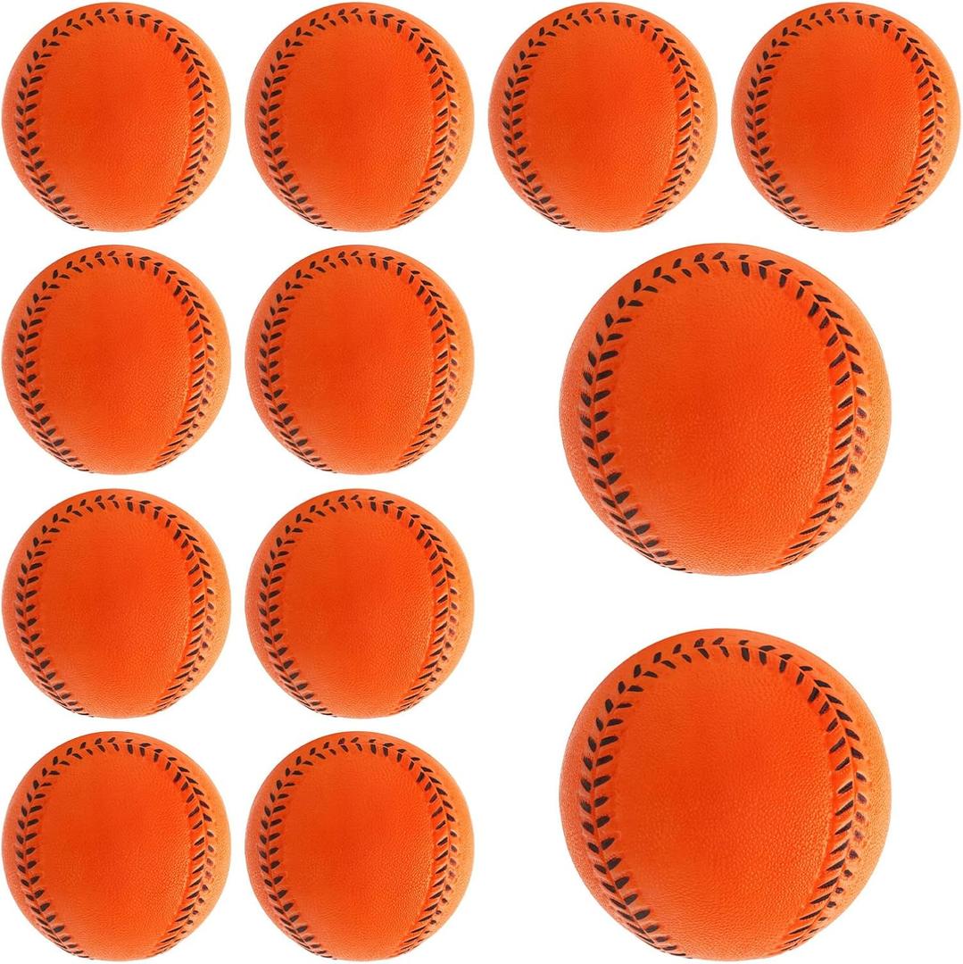 Soft Baseballs, Foam Training Baseball 12 Pack for Kids Regulation Size Foam Baseballs for Soft & Safe Throwing, Catching and Batting Practice (Orange)