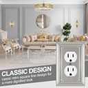 Metal Wall Plate for Electrical Outlets, Decorative Brushed Nickel Switch Plates Outlet Cover, Light Switch Cover Plate, 1-Gang Wall Plates (Duplex Outlet, 6 Pack)