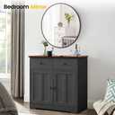 24 Inch Round Bathroom Mirror, Black Aluminum Frame Mirror | Rust Resistant Aluminum Frame / Modern Round Mirror Design / Easy Wall Mount Installation