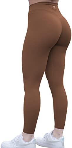 Women's Yoga Pants 7/8 High Waisted Workout Yoga Leggings for Women Butt Lifting Tummy Control Booty Tights, XL