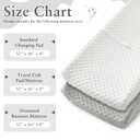 Homiest 2 Pack Changing Pad Cover, White + Light Gray Changing Table Sheets, Ultra Soft Fleece Minky Dot Fabric, Breathable Comfortable Diaper Pad Cover for Girls and Boys, Machine Washable