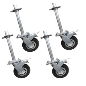 Heavy Duty 6 Inch Scaffolding Casters Double Locking Swivel Wheels, Pack of 4 for Adjustable Scaffolding Bases, Quiet, Wear Resistant, Load-Bearing(270mm) Heavy Duty 6 Inch Scaffolding Casters Double Locking Swivel Wheels, Pack of 4 for Adjustable Scaffolding Bases, Quiet, Wear Resistant, Load-Bearing(270mm)