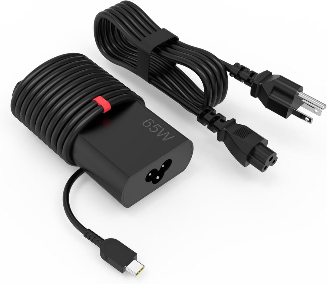 2025 Slim 65W USB C Charger Compatible with Lenovo ThinkPad Chromebook Yoga Flex ThinkBook IdeaPad Computer Type C Fast Charging Power Cord AC Adapter