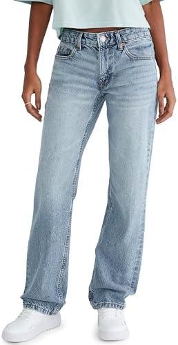 Aeropostale Women's Low Rise Baggy Jean, Medium Wash, 6S