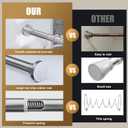 Ausemku Shower Curtain Rod 32-65 Inch Adjustable - 1 Inch Diameter Heavy Duty No drill Spring Tension Shower Rod, Non-Slip Rustproof Telescopic Rod for Bathroom, Nickel