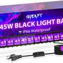 45W Black Light Bar IP66 Waterproof, LED Blacklight Bar with 6ft Cord+Switch+Plug, Light Up 25x25ft Area, Outdoor Black Lights for Glow Party Body Paint Fluorescent Poster Classroom Bedroom Halloween