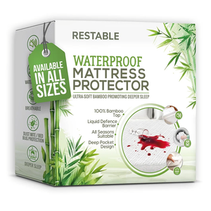 Luxury Queen Mattress Protector | 100% Waterproof Mattress Protector & 100% Bamboo Viscose Top | Breathable, Cooling & Machine Washable with Deep Pockets | Queen Size Bed Cover
