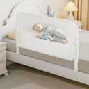 Baby Bed Rail Guard for Toddlers - 35.4" Toddler Bed Rails for Crib,Twin,Full, Queen Bunk Size Bed Swing Down Bedrail Extral Tall Child Safety Side Railing Guards for Kids (36 Inch, White)