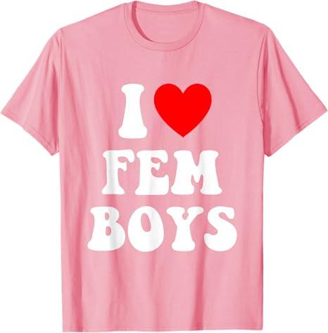 I Heart Femboys Love Fem Boy Femboy Gay LGBTQIA T-Shirt, Size S