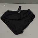 Tempt Me Women's Black High Waisted Bikini Bottom Tummy Control Ruched Bathing Suit Swim Bottom M