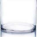 WGV Cylinder Vase, Width 6", Height 6", Clear Glass Container Terrarium Candle Holder for Wedding Centerpiece, Party Event, Home Office Decor, 1 Piece