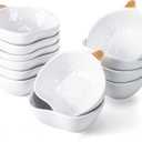 Teenyyou 12 Pcs Pumpkin Ramekins Ceramic Pumpkin fall Bowls 6 oz Oven Safe Thanksgiving Pumpkin Bowls for Baking Souffle, Pudding Halloween Dishes, White