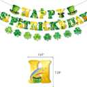 27PCS St. Patricks Day Decorations, St. Patricks Decor Happy Shamrock Patricks Day Banner Garlands Clover Hanging Swirls Irish for Home Store Saint Patrick Party