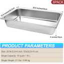 6 Pack Hotel Pans, 1/1 Size 4" Deep Stainless Steel Trays for Food, 20.8" L x 13" W Catering Food Pan Commercial Table Pan for Hotel, Restaurant, Buffet, Party Supplies
