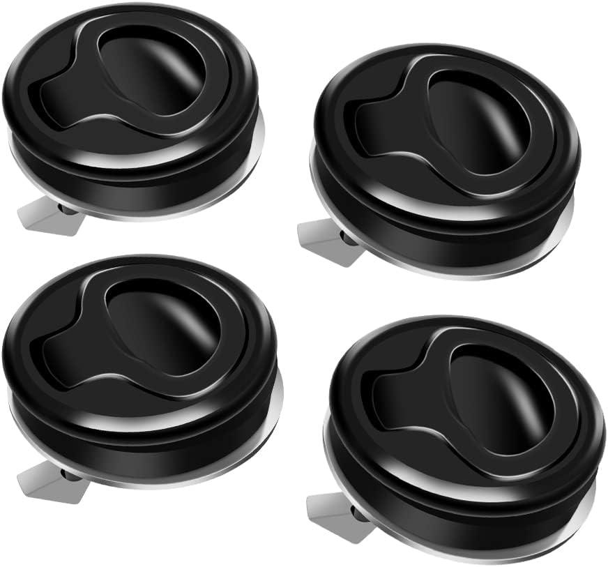 WJSKDQ 4PCS Flush Pull Latch 1.5" Handle Lift Slam Latch for Boat Deck Door Locker Cabinet Hardware Marine Hatch Latch Black