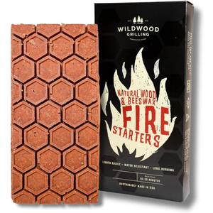 Wildwood Grilling Fire Starters - Sustainably Made in The USA with Natural Wood and Beeswax Wildwood Grilling Fire Starters - Sustainably Made in The USA with Natural Wood and Beeswax