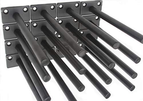 36 Pcs 6" Black Solid Steel Floating Shelf Bracket Blind Shelf Supports - Hidden Brackets for Floating Wood Shelves - Concealed Blind Shelf Support  Screws and Wall Plugs Included