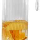 Acrylic Pitcher 37 oz, OEH Unbreakable Clear Plastic Pitcher with Lid, BPA-Free, Heat-Resistant Small Plastic Water Pitcher for Tea, Sangria, Lemonade, Juice, Milk, Stripe