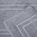 Feather & Stitch 2 Piece Towel Like Bath Mats (30x21 Inch) 100% Cotton Terry Bath Mats, Bathroom Shower Floor Mats [NOT A Bathroom Rug], Soft Absorbent Washable Mats (Grey)