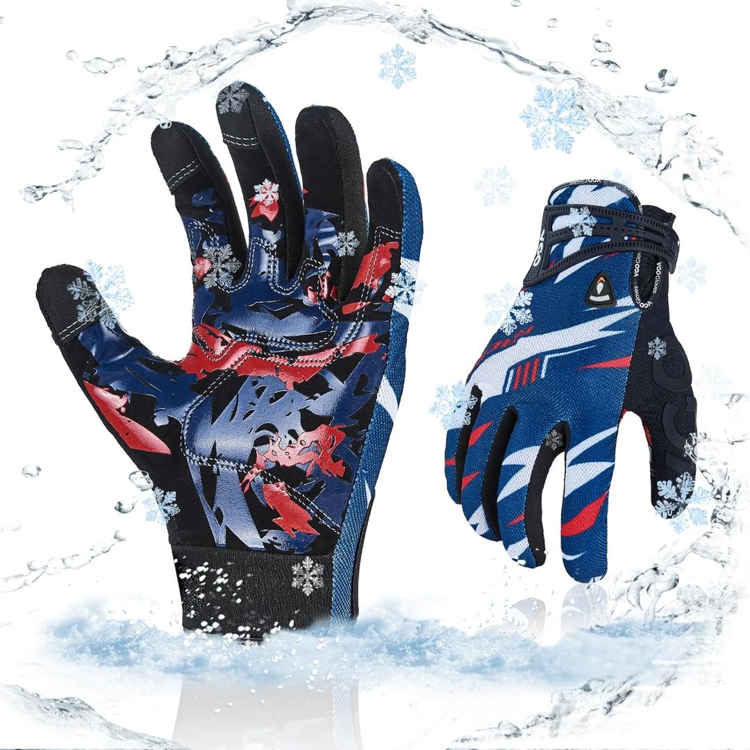 Vgo Winter Lined Motorcycle Gloves for Men,Cycling Gloves,Powersprots Racing Gloves,Touchscreen capable(MF5178FW)