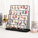DGWJSU Earring Display Stands for Selling, Earring Rack Display Holder Stand, Jewelry Display for Selling Earring Cards, Bracelets, Hair Accessories, Rings, Necklaces (Black Wood, Common Size)