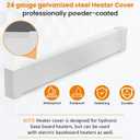 Upgraded 4 FT Baseboard Heater Cover with Left and Right Endcaps, Galvanized Steel Easy Slip-On Heater Cover for Replacing Old and Rusty Looking Electric and Hydronic Base board Heat Covers