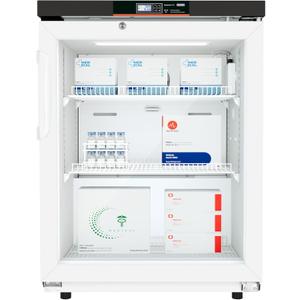 KoolMore 4.5 cu ft Countertop Medical Pharmacy Refrigerator with Emergency Backup Battery for Temperature Display and Alarm in White, UL Listed (KM-PHR-45C)