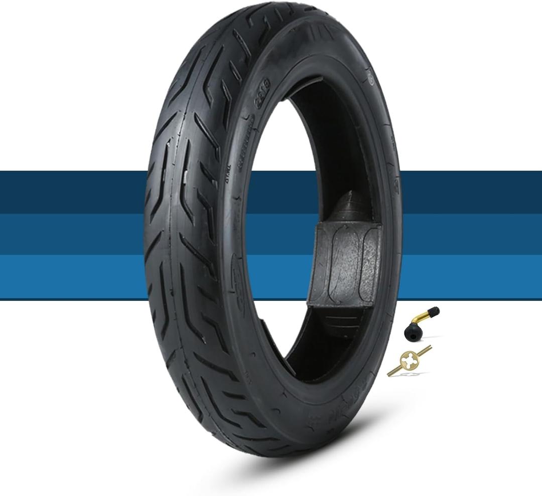 2.50-10 Dirt Bike Tire Street Tire Compatible with 14x2.50 14x2.5 ebike Tyre 33J 4 P.R. Max Load 253 Lbs Scooter Street Neumtico with Tubeless Valves and Tools (B enhanced type)