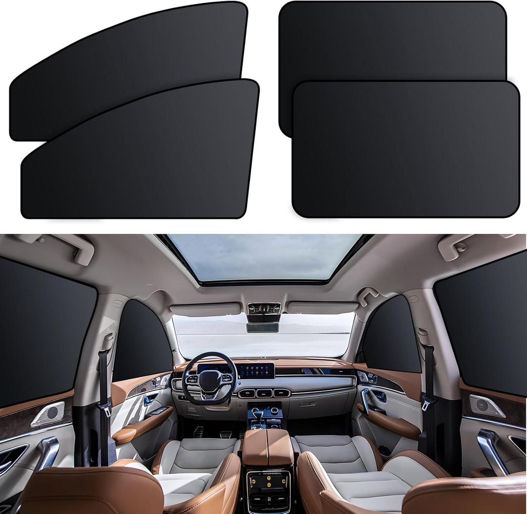 XCBYT Car Window Shades - 4 Pack Car Window Covers Car Privacy Curtains for Breastfeeding, Napping, Dressing, Camping, black
