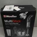 Mueller Multistick 800W 4-in-1 Immersion Blender Handheld, 12 Speed Hand Mixer - Turbo Boost, Heaviest Duty Copper Motor, Titanium Blades Hand Blender, Milk Frother Wand, Whisk, Beaker, Chopper, Grey