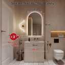 Niccy Arched LED Bathroom Mirror, 40x24 Inch Arch Frameless Backlit Mirrors for Wall Arched Lighted Vanity Mirrors Defogger and 3 Color, Explosion-Proof, HD Glass and IP65 Waterproof
