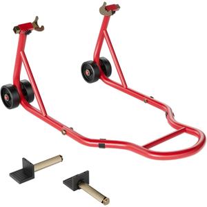SPECSTAR Motorcycle Stand, 441 Lbs Capacity Rear Wheel Lift with U+L Adjustable Swingarm Spool, Heavy Duty Paddock Stand fit for BMW Suzuki Yamaha Honda Kawasaki, Red