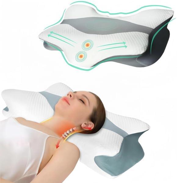 Cervical Neck Pillow for Side Sleepers – Cooling Contour Memory Foam Pillows Ergonomic Neck Support Adjustable Bed Pillows for Neck Comfort  Ideal Christmas Birthday Gift for Women Men