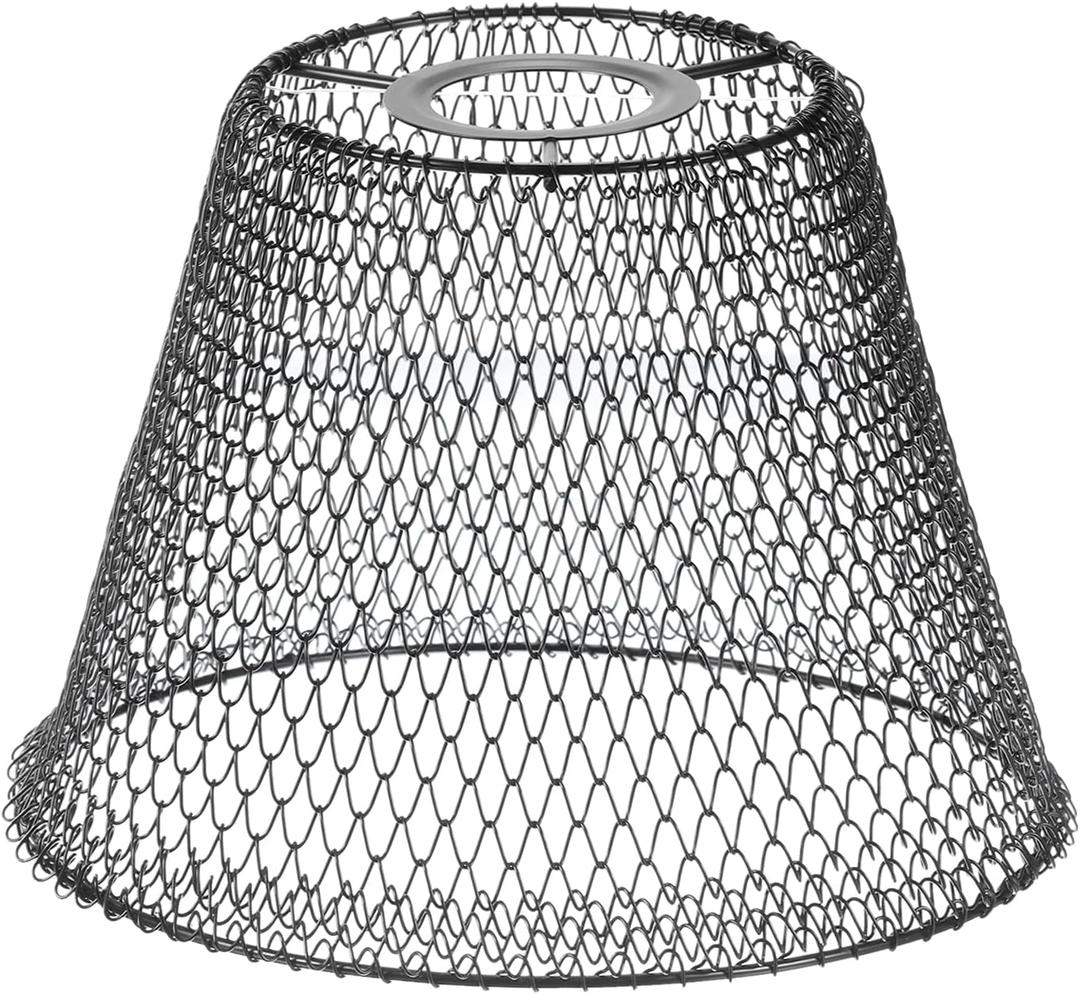 PATIKIL Mesh Lamp Shade, Metal Retro Industrial Pendant Light Shade Foldable Lampshade Cover for E26/E27 Bulb Socket Chandelier, Black