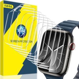YMHML [ 8 Pack Screen Protector Compatible for Apple Watch 45mm Series 9 Series 8 Series 7, [Upgrade Flexible Film] Soft HD Clear Anti-Scratch Film for iWatch 9 8 7 Accessories (Transparent)
