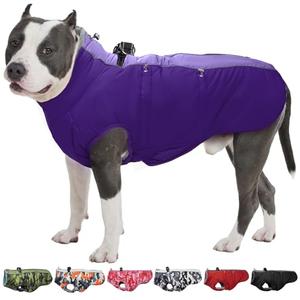 IKIPUKO Dog Coat Winter Warm Dog Jackets for Large Dogs Reflective Snowsuit with Harness Fleece Dogs Snow Jacket Waterproof Pet Clothes for Cold Weather, 3XL
