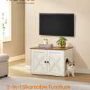 Feandrea Cat Litter Box Enclosure, Litter Box Furniture Hidden, Indoor Cat House, End Table, 27.6 x 19.7 x 19.7 Inches, Rustic White and Honey Brown UPCL022K02
